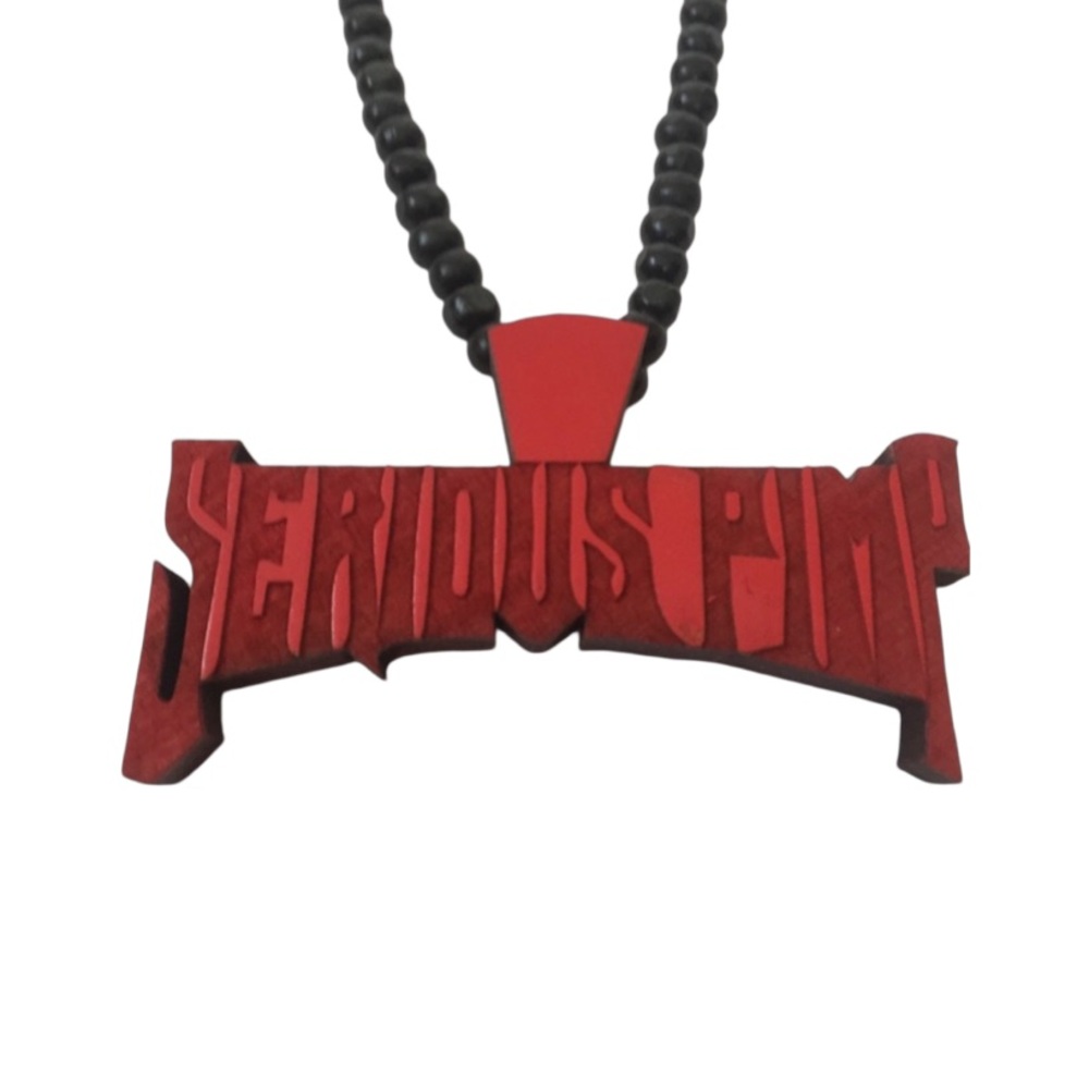 Serious Pimp Red Wood Necklace